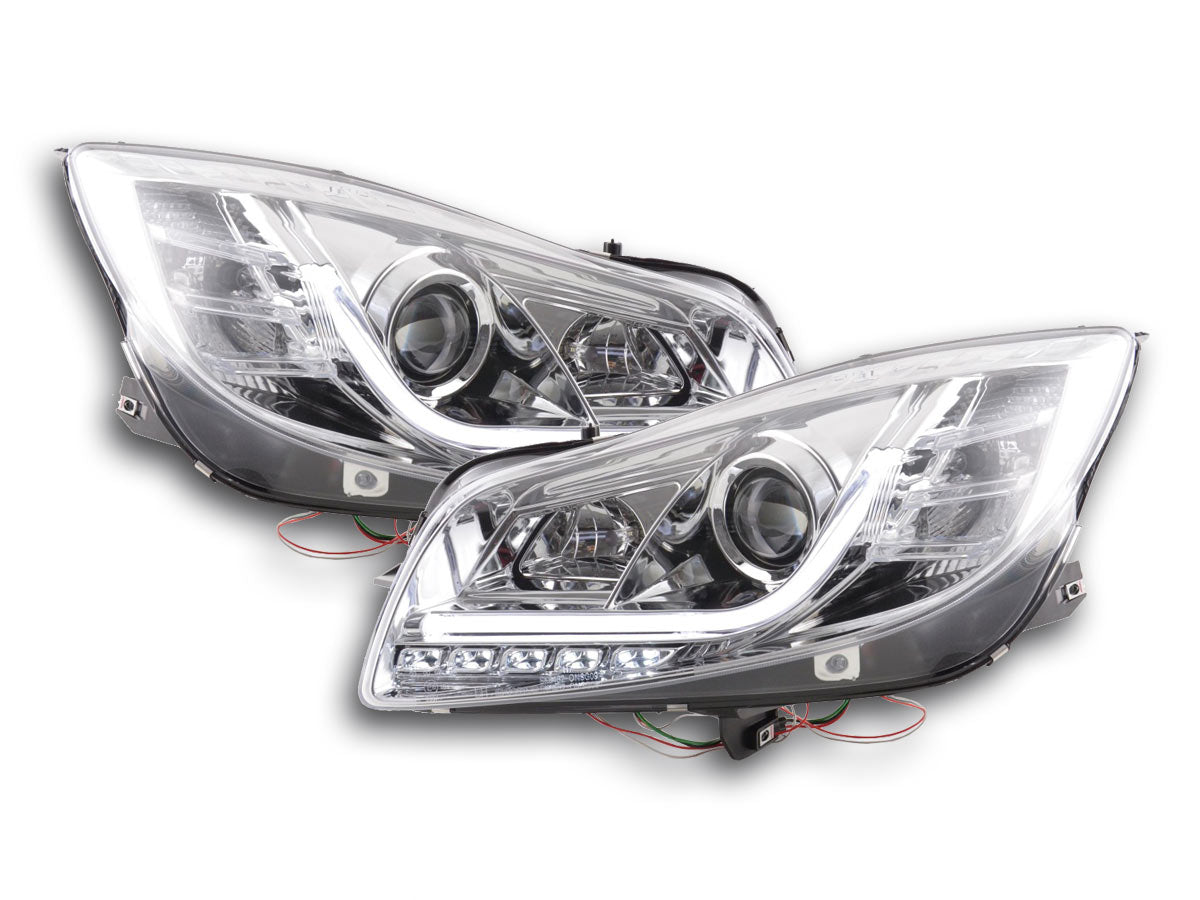 Scheinwerfer Set Daylight LED Tagfahrlicht Opel Insignia ab 2008 chrom Scheinwerfer Set Daylight LED Tagfahrlicht Opel Insignia ab 2008 chrom